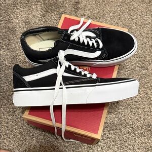 Vans Classic Black and White Low-Top Sneakers
